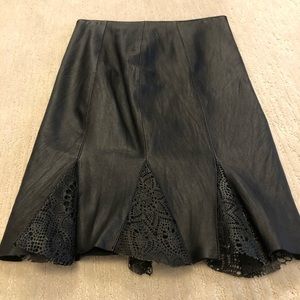 Black leather skirt, boutique